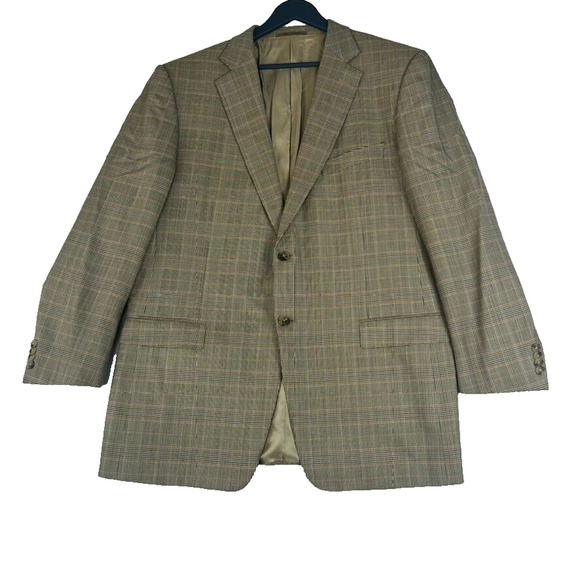 Ermenegildo Zegna Blazer Men 56R Gray Glen Plaid Check Flannel 100% Wool - Picture 1 of 12